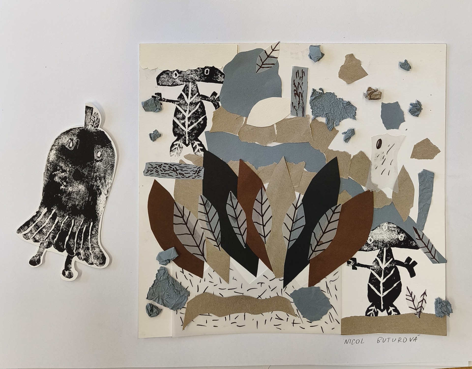 Instalace prací mladších žáků výtvarného oboru