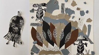 Instalace prací mladších žáků výtvarného oboru